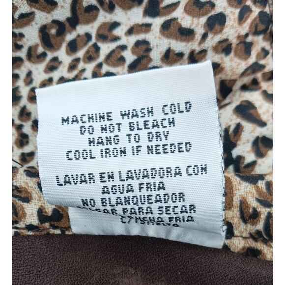 Vintage Brown & Tan Leopard Animal Print Flowy Plus Size Midi Skirt Sz 14 - Picture 8 of 10